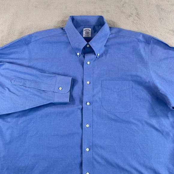 Brooks Brothers | Shirts | Brooks Brothers Classic Fit Dress Shirt Men 8 34  Blue Non Iron Long Sleeve Work | Poshmark